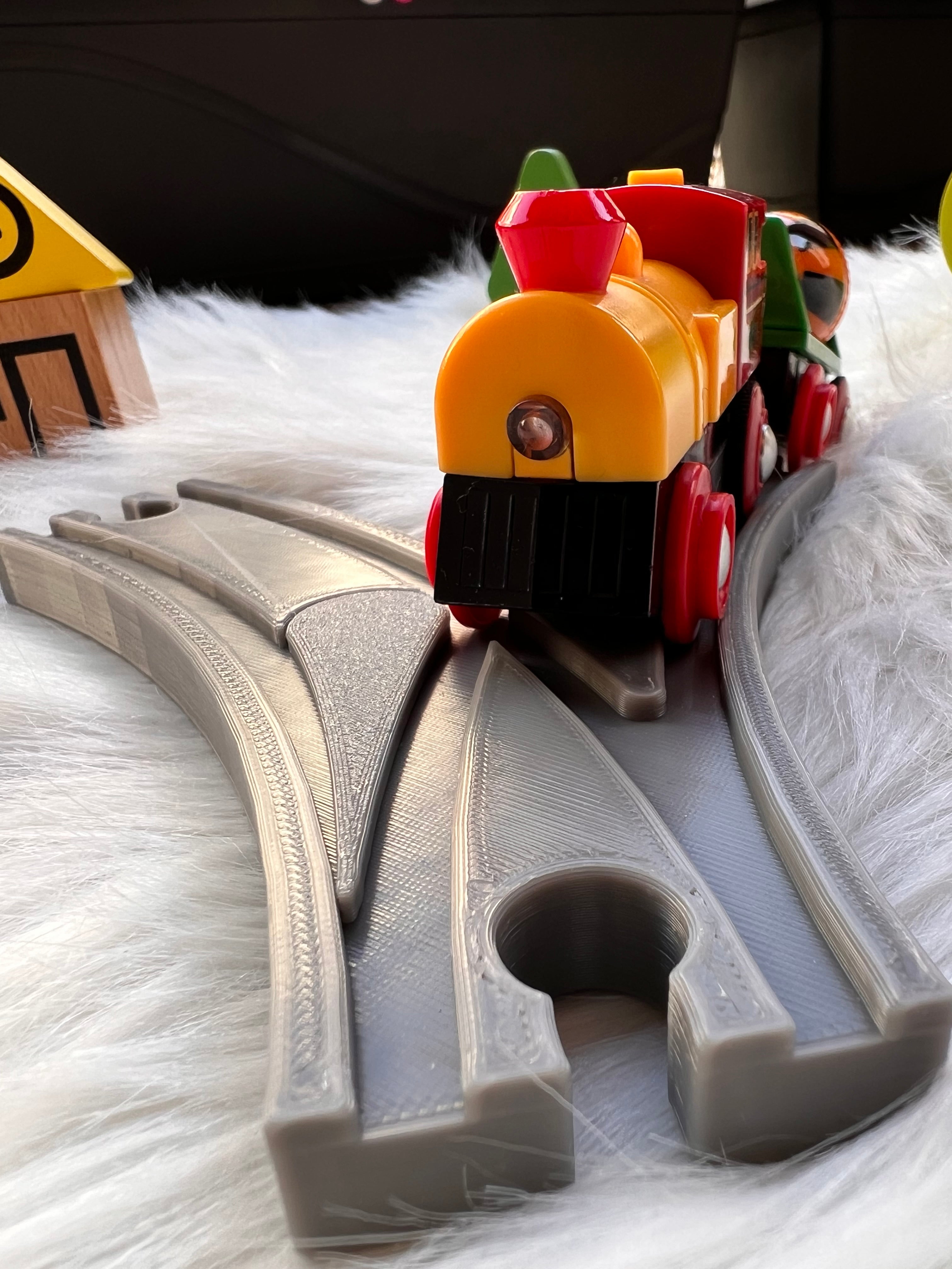 Bewegliche Weiche für Brio & IKEA Lillabo – Stellbare Holzeisenbahn-Erweiterung | Nachhaltig & kompatibel