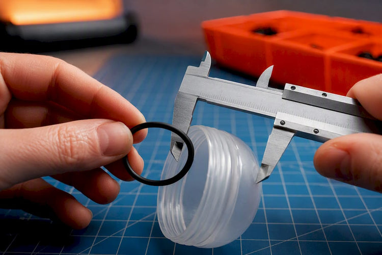 O-Ring am PETling mit dem Messschieber messen