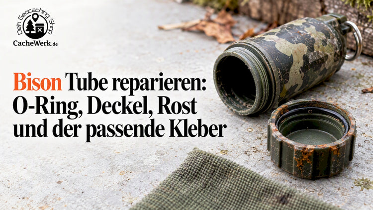 Geöffnete Bison-Tube mit O-Ring und Deckel