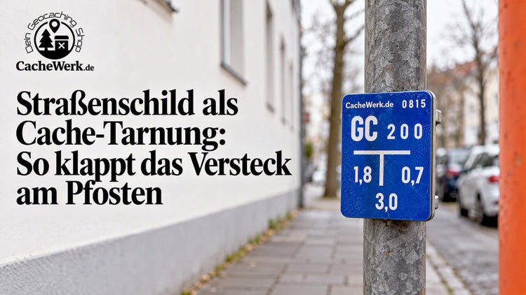 Straßenschild als Cache-Tarnung: So klappt das Versteck am Pfosten - CacheWerk