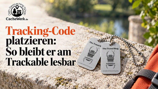 Travel Bug auf hellem Steinuntergrund
