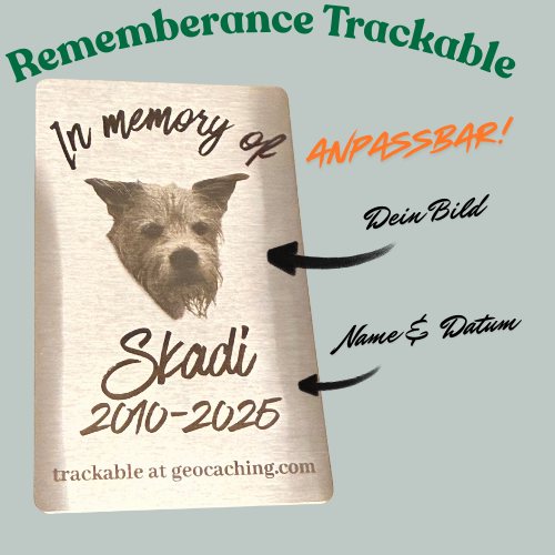 Neu im CacheWerk.de Shop: Personalisierbares Geocaching‑Trackable als Erinnerung an besondere Menschen & Haustiere