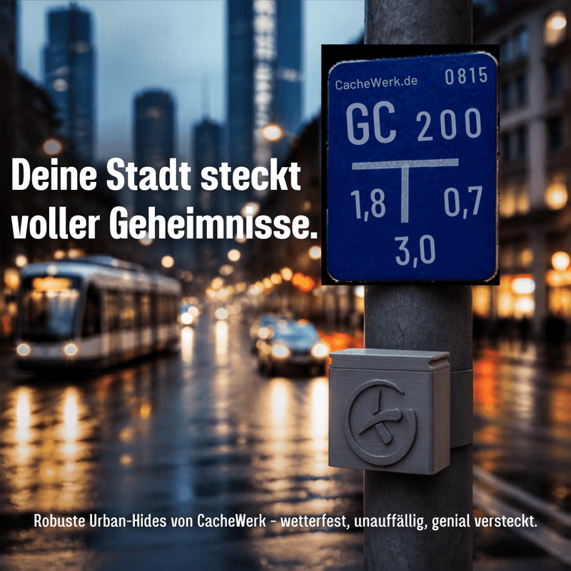 Laden Sie das Bild in Galerie -Viewer, Geocaching Versteck „Fake Wasserschild“ – Urbanes Tarnversteck mit Pfostenhalter | Unsichtbar im Stadtbild | CacheWerk - CacheWerk
