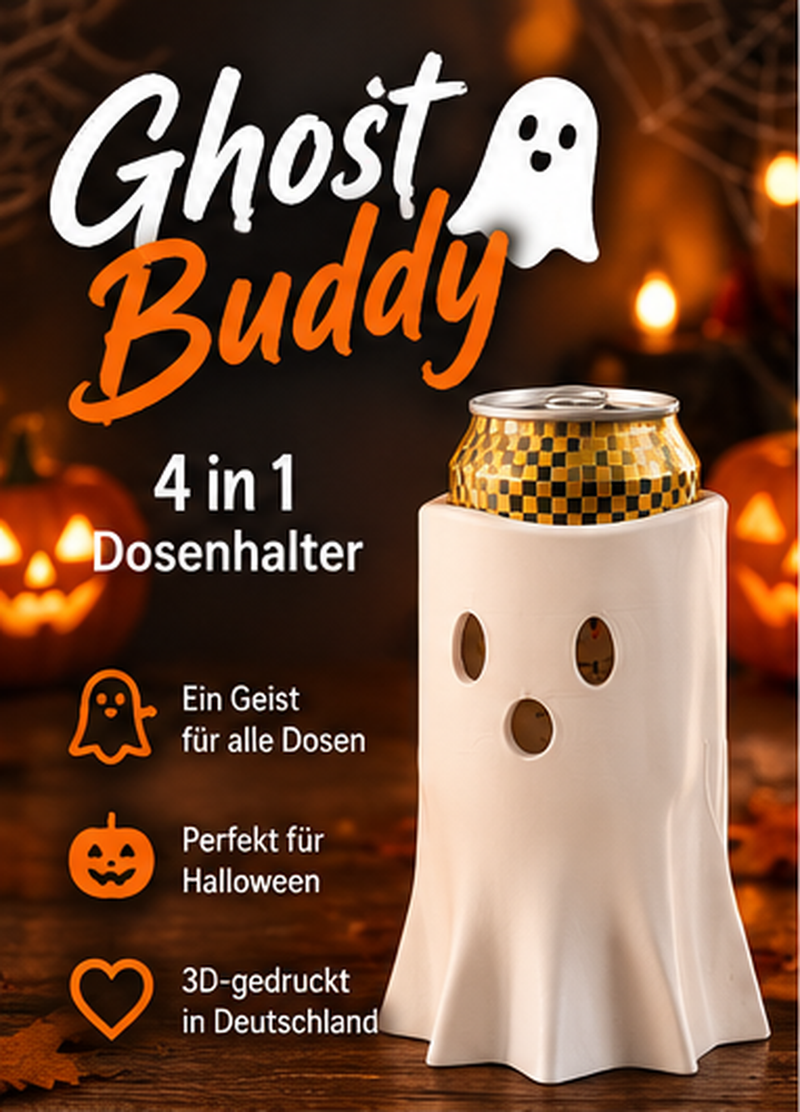 Laden Sie das Bild in Galerie -Viewer, Ghost Buddy – 4-in-1 Halloween Dosenhalter für 4 Dosengrößen
