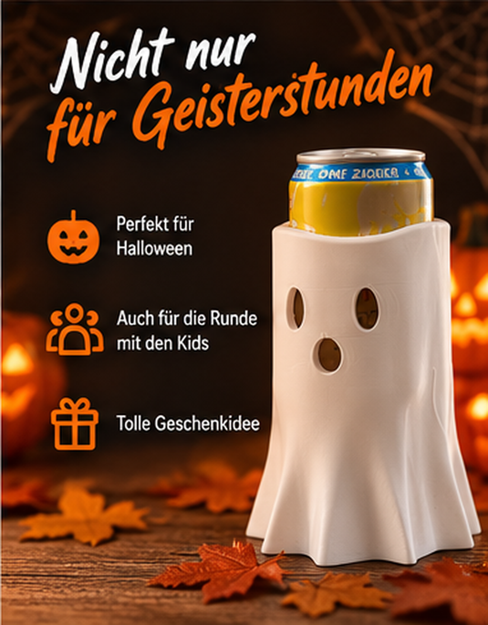 Ghost Buddy – 4-in-1 Halloween Dosenhalter für 4 Dosengrößen