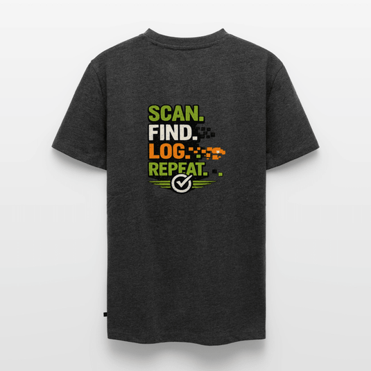 Geocaching Premium T-Shirt „Scan Find Log Repeat“ – Geocacher Pullover mit GPS Motiv - CacheWerk