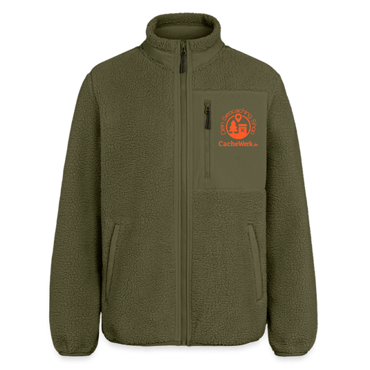CacheWerk Unisex Sherpa‑Jacke – Relaxed Fit | Warm, weich & perfekt für Outdoor‑Abenteuer - CacheWerk
