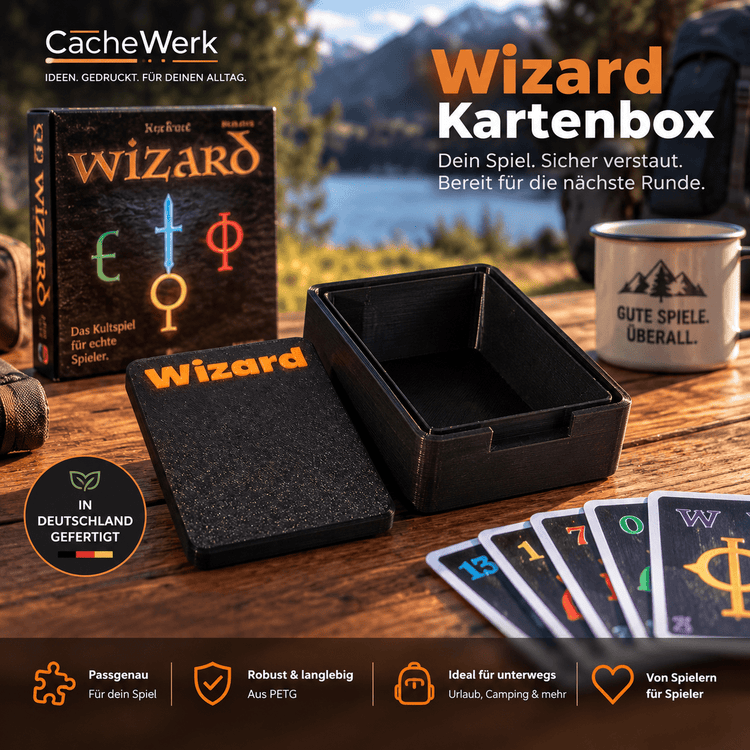 GameBox für Wizard – Robuste Reisebox für deine Karten by CacheWerk - CacheWerk