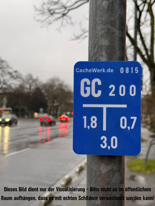Geocaching Versteck „Fake Wasserschild“ – Urbanes Tarnversteck mit Pfostenhalter | Unsichtbar im Stadtbild | CacheWerk