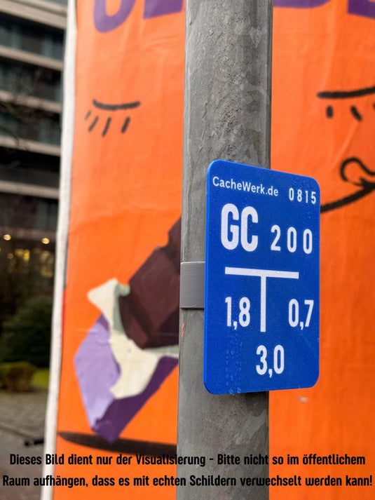 Geocaching Versteck „Fake Wasserschild“ – Urbanes Tarnversteck mit Pfostenhalter | Unsichtbar im Stadtbild | CacheWerk