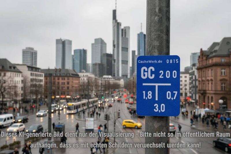 Laden Sie das Bild in Galerie -Viewer, Geocaching Versteck „Fake Wasserschild“ – Urbanes Tarnversteck mit Pfostenhalter | Unsichtbar im Stadtbild | CacheWerk
