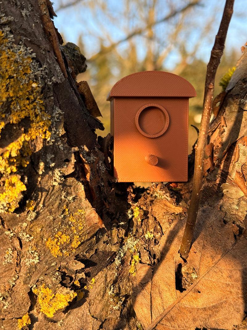 Laden Sie das Bild in Galerie -Viewer, Geocaching Mini-Vogelhaus Versteck – wetterfest, mit Filmdose oder Schraubbehälter
