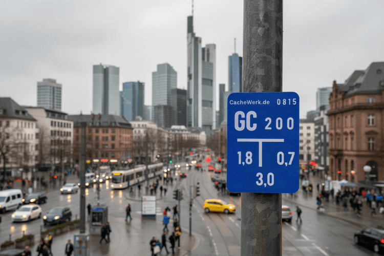 Geocaching Versteck „Fake Hydrantenschild“ – Urbanes Tarnversteck mit Pfostenhalter | Unsichtbar im Stadtbild | CacheWerk - CacheWerk