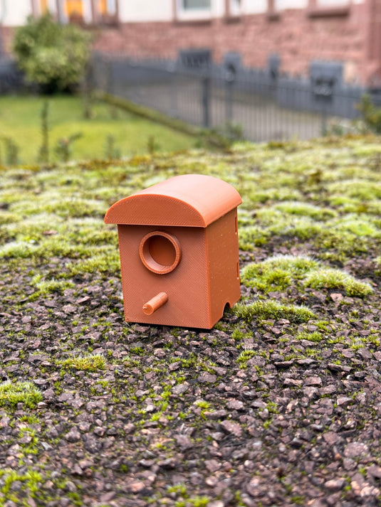 Geocaching Mini - Vogelhaus Versteck – wetterfest, unauffällig, mit Filmdose für trockenes Logbuch - CacheWerk