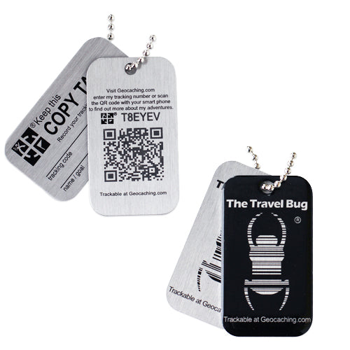 Laden Sie das Bild in Galerie -Viewer, BLACK Geocaching QR Travel Bug Detail
