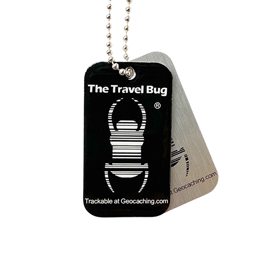 BLACK Geocaching QR Travel Bug Glow in the Dark