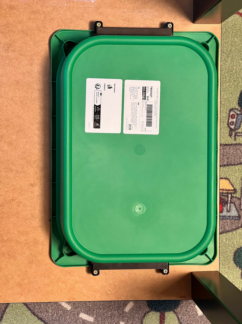 Load image into Gallery viewer, Halterung Ikea Trofast Kisten unter Tischen, toller Ikea Hack, passt auch an Regalböden, perfekt für den Lack Tisch, inklusive Schrauben
