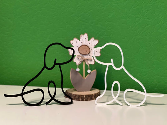 Hund - Line Art 3D Druck - Dekoration in modernem Stil und Geschenkidee für Hundeliebhaber und Hundebesitzer - Geschenk Hundeliebhaber