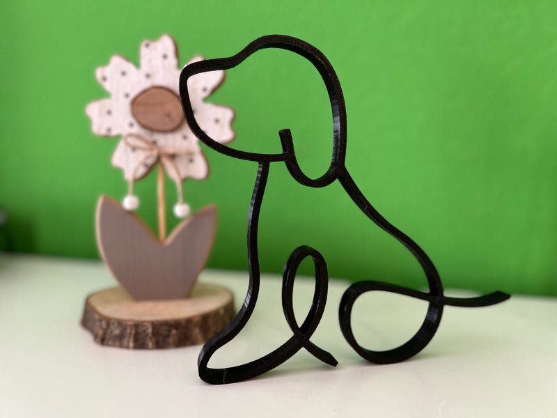 Load image into Gallery viewer, Hund - Line Art 3D Druck - Dekoration in modernem Stil und Geschenkidee für Hundeliebhaber und Hundebesitzer - Geschenk Hundeliebhaber
