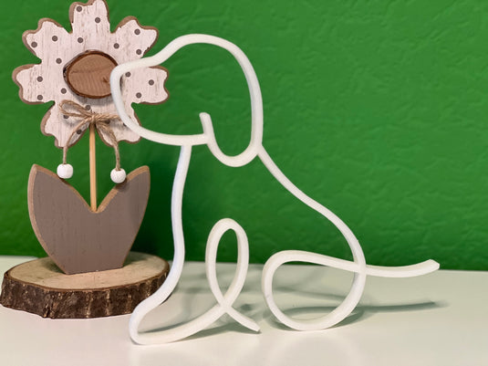 Hund - Line Art 3D Druck - Dekoration in modernem Stil und Geschenkidee für Hundeliebhaber und Hundebesitzer - Geschenk Hundeliebhaber
