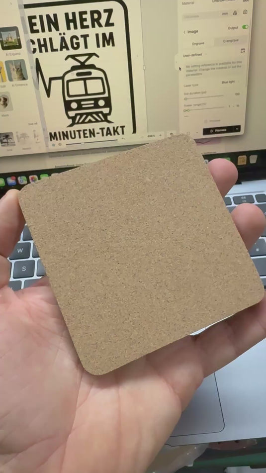 Engraved coasters for train and tram enthusiasts | 6 mm cork or slate | Personalized gift idea for train drivers, public transport fans, and railway lovers